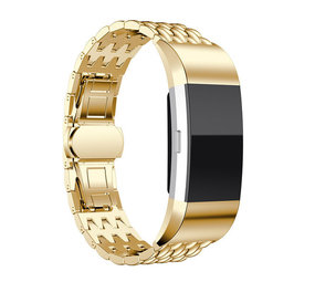Strap-it Bracelet acier dragon Fitbit Charge 2 (or)