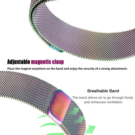 Strap-it Strap-it Bracelet Milanais Fitbit Charge 2 (arc-en-ciel)