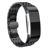 Strap-it Bracelet acier dragon Fitbit Charge 4 (noir)