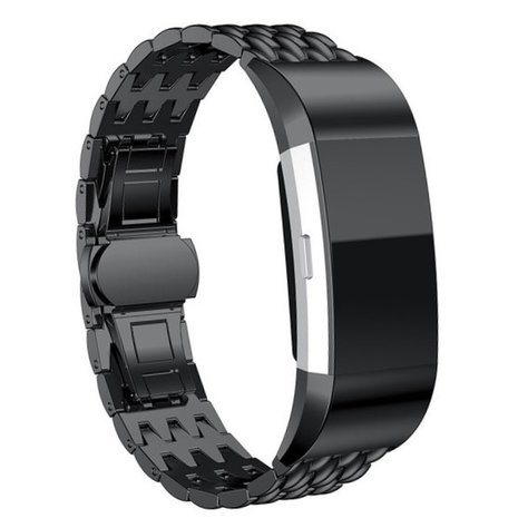 Strap-it Strap-it Bracelet acier dragon Fitbit Charge 4 (noir)