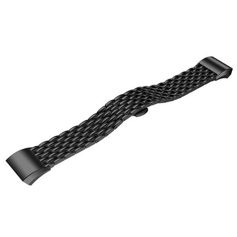 Strap-it Strap-it Bracelet acier dragon Fitbit Charge 4 (noir)