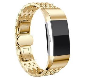 Strap-it Bracelet acier dragon Fitbit Charge 4 (or)