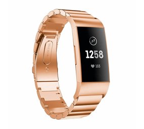 Strap-it Bracelet métal Fitbit Charge 4 (or rose)