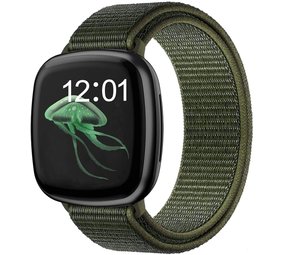 Strap-it Bracelet nylon Fitbit Versa 3 (vert)