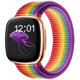 Strap-it Bracelet nylon Fitbit Versa 3 (arc-en-ciel)