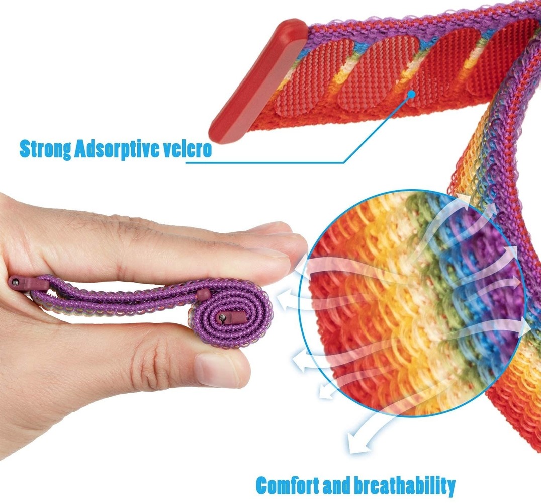 Strap-it Strap-it Bracelet nylon Fitbit Versa 3 (arc-en-ciel)