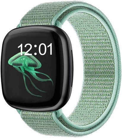 Strap-it Strap-it Bracelet nylon Fitbit Versa 3 (vert menthe)