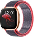 Strap-it Strap-it Bracelet nylon Fitbit Versa 3 (rose et gris)