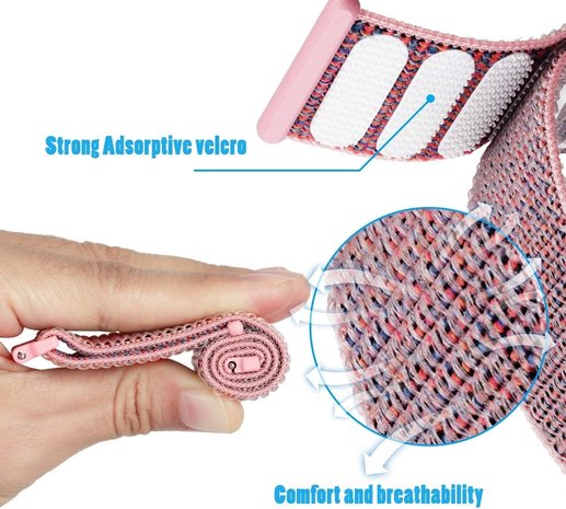 Strap-it Strap-it Bracelet nylon Fitbit Sense (rose sablé)