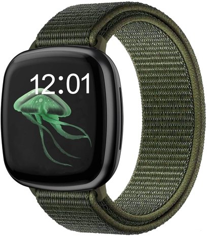 Strap-it Strap-it Bracelet nylon Fitbit Sense (vert)