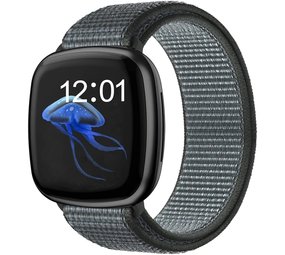 Strap-it Bracelet nylon Fitbit Sense (gris-vert)