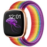 Strap-it Bracelet nylon Fitbit Sense (arc-en-ciel)