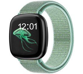 Strap-it Bracelet nylon Fitbit Sense (vert menthe)