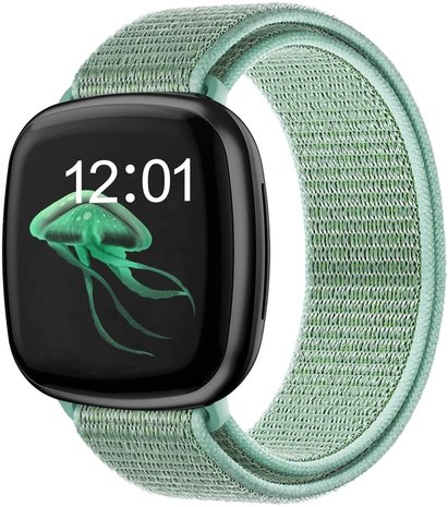 Strap-it Strap-it Bracelet nylon Fitbit Sense (vert menthe)