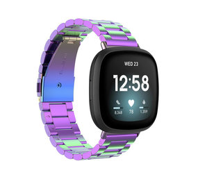 Strap-it Bracelet acier Fitbit Versa 3 (arc-en-ciel)