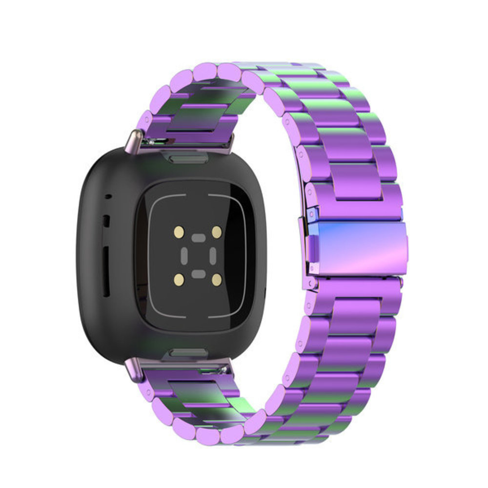 Strap-it Strap-it Bracelet acier Fitbit Sense (arc-en-ciel)