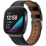 Strap-it Bracelet cuir Fitbit Versa 3 (noir classique)