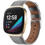 Strap-it Bracelet cuir Fitbit Versa 3 (gris)
