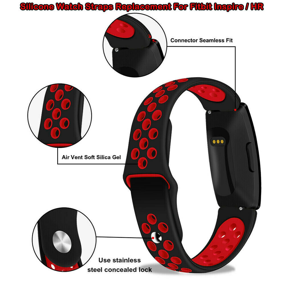 Strap-it Strap-it Bracelet sport Fitbit Inspire (noir/rouge) Strap-it Strap-it Bracelet sport Fitbit Inspire (noir/rouge)
