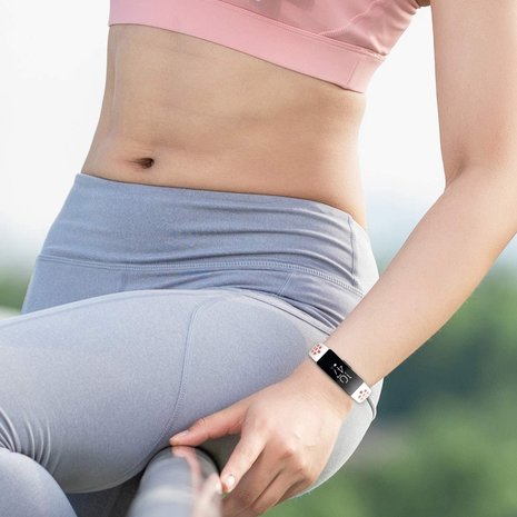 Strap-it Strap-it Bracelet sport Fitbit Inspire (blanc/rose) Strap-it Strap-it Bracelet sport Fitbit Inspire (blanc/rose)