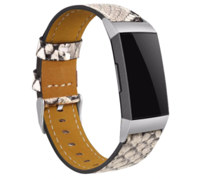 Strap-it Bracelet cuir Fitbit Charge 4 (imprimé serpent)