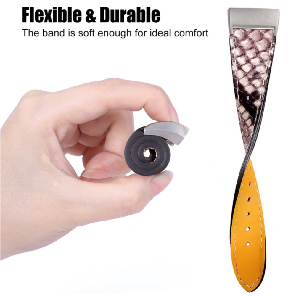 Strap-it Strap-it Bracelet cuir Fitbit Charge 4 (imprimé serpent)