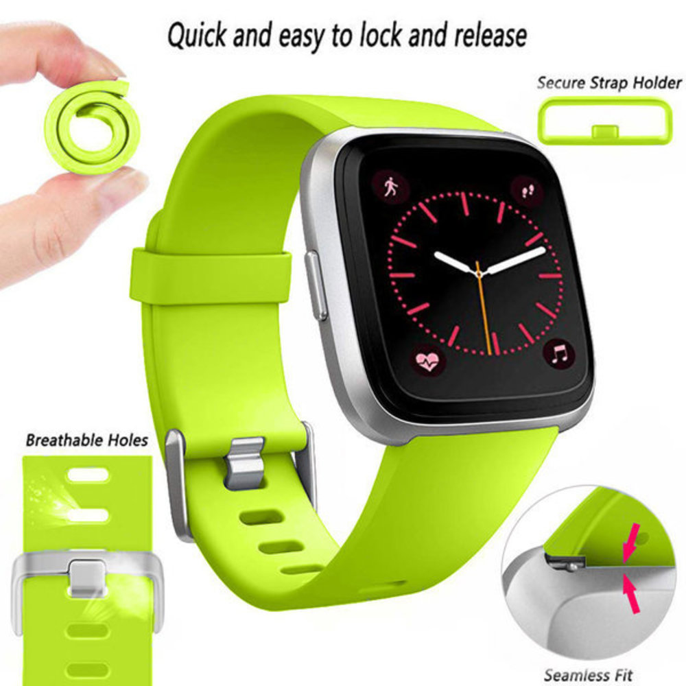 Strap-it Strap-it Bracelet silicone Fitbit Versa (vert clair)