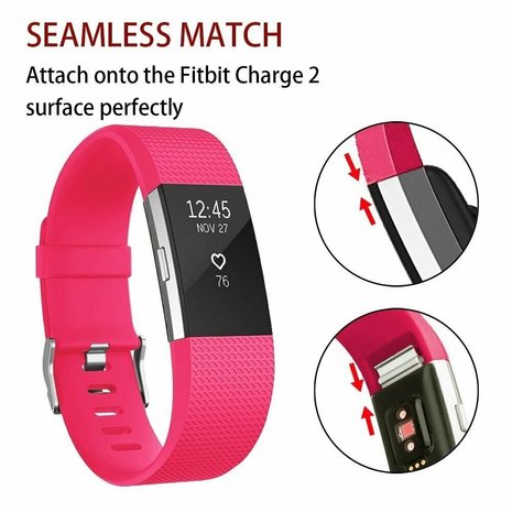 Strap-it Strap-it Bracelet silicone Fitbit Charge 2 (rose vif)