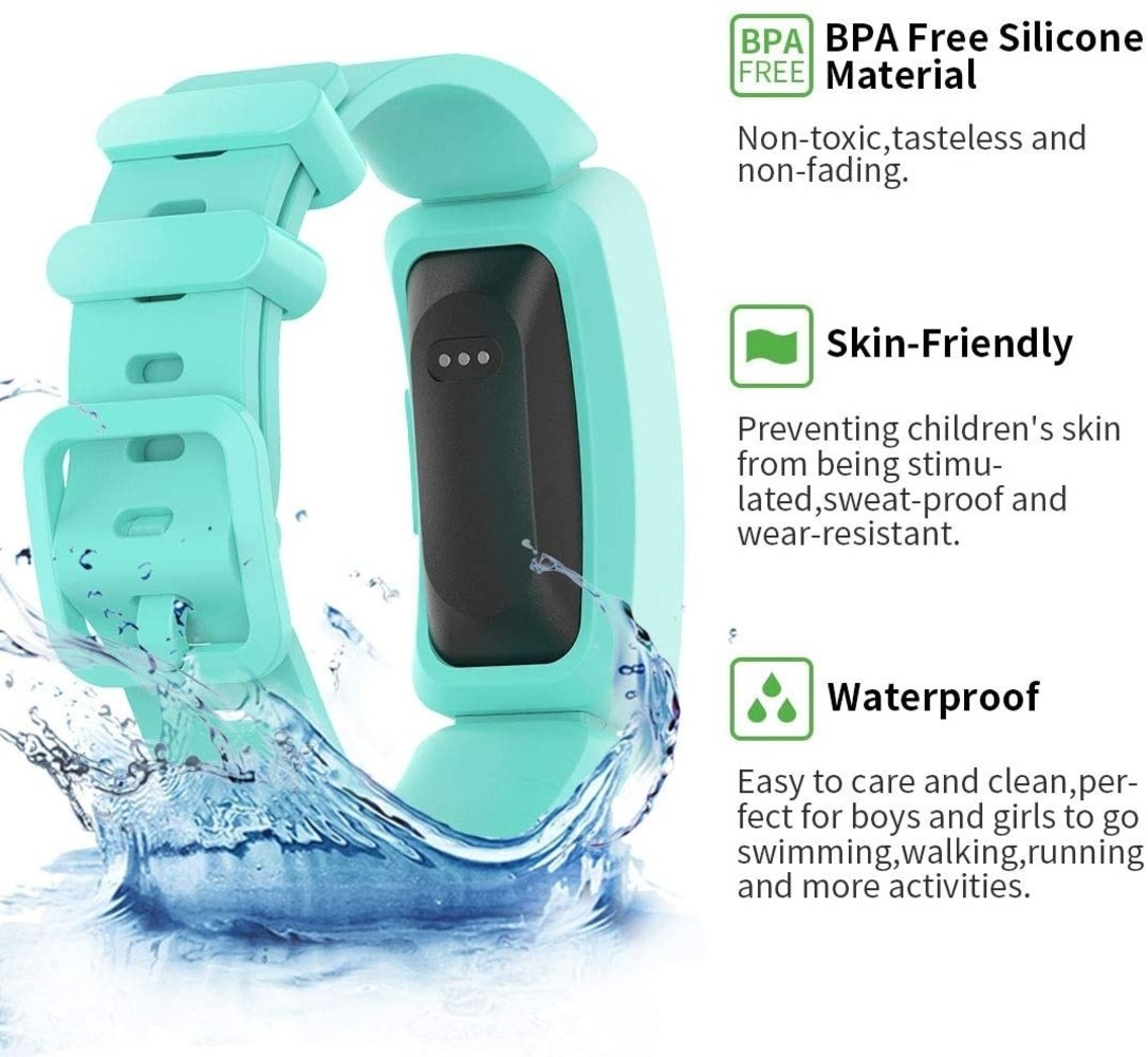 Strap-it Strap-it Bracelet silicone pour Fitbit Ace 2 (aqua)