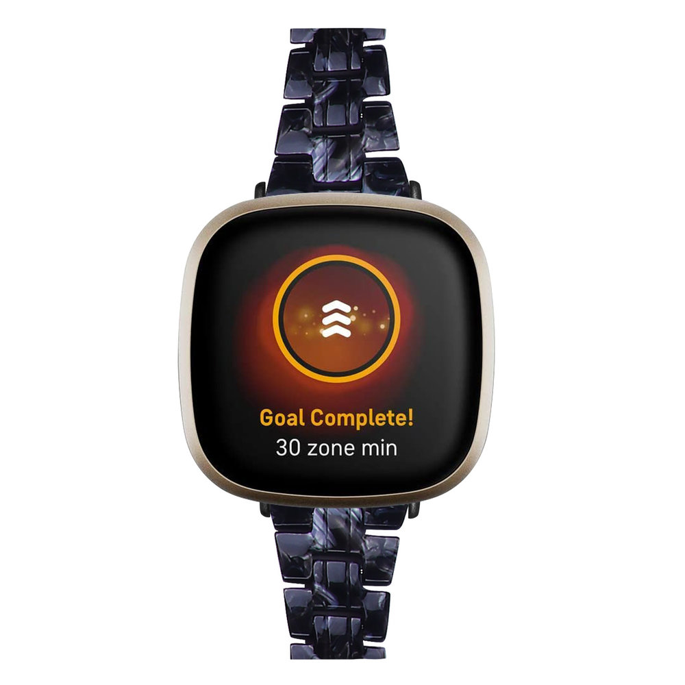 Strap-it Strap-it Bracelet résine Fitbit Versa 3 (noir/blanc)