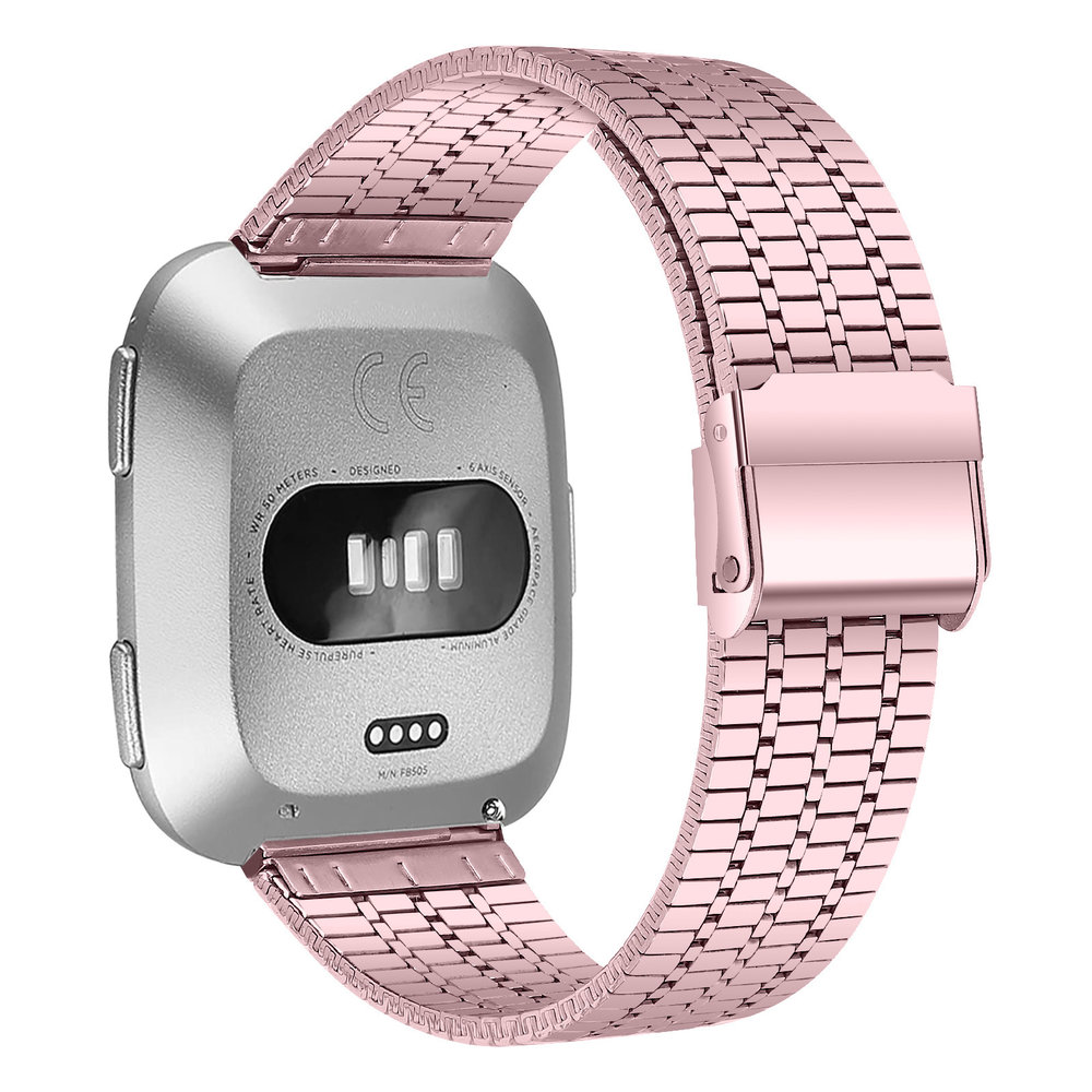 Strap-it Strap-it Bracelet acier inoxydable Fitbit Versa (rose)