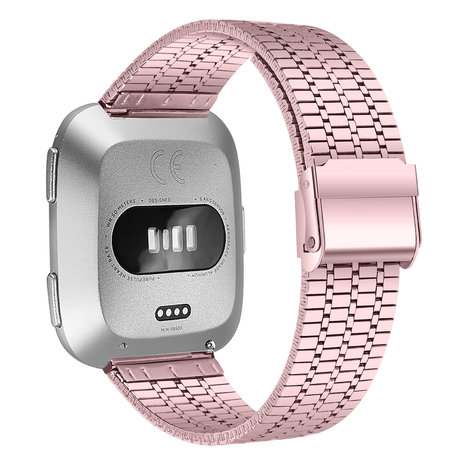 Strap-it Strap-it Bracelet acier inoxydable Fitbit Versa (rose)