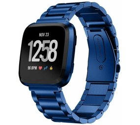 Strap-it Bracelet acier Fitbit Versa (bleu)