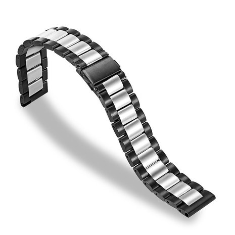 Strap-it Strap-it Bracelet acierFitbit Versa (argent/noir)