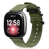 Strap-it Bracelet nylon boucle Fitbit Versa 3 (vert)