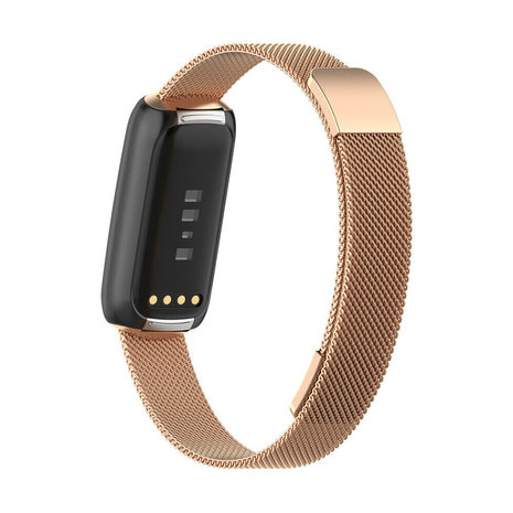 Strap-it Strap-it Bracelet Milanais Fitbit Luxe (or rose)