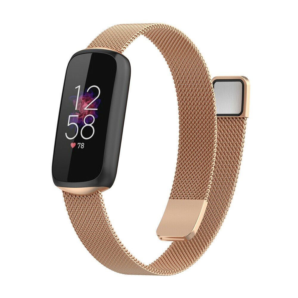 Strap-it Strap-it Bracelet Milanais Fitbit Luxe (or rose)
