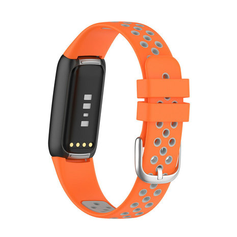 Strap-it Strap-it Bracelet sport Fitbit Luxe (orange/gris)