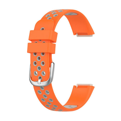 Strap-it Strap-it Bracelet sport Fitbit Luxe (orange/gris)