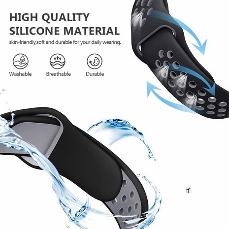 Strap-it Strap-it Bracelet Sport Fitbit Inspire (noir/gris) Strap-it Strap-it Bracelet Sport Fitbit Inspire (noir/gris)