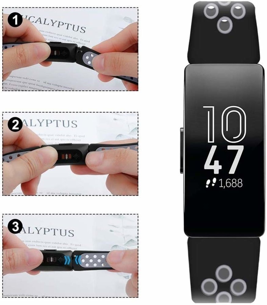 Strap-it Strap-it Bracelet Sport Fitbit Inspire (noir/gris) Strap-it Strap-it Bracelet Sport Fitbit Inspire (noir/gris)