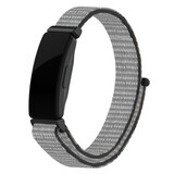 Strap-it Bracelet nylon Fitbit Inspire (gris-noir) 