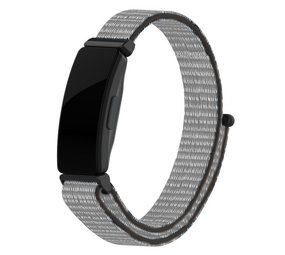 Strap-it Bracelet nylon Fitbit Inspire (gris-noir) 