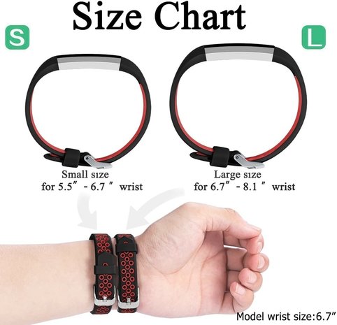 Strap-it Strap-it Bracelet sport Fitbit Alta HR (noir/rouge)