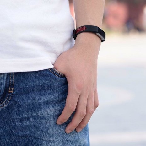 Strap-it Strap-it Bracelet sport Fitbit Alta HR (noir/rouge)