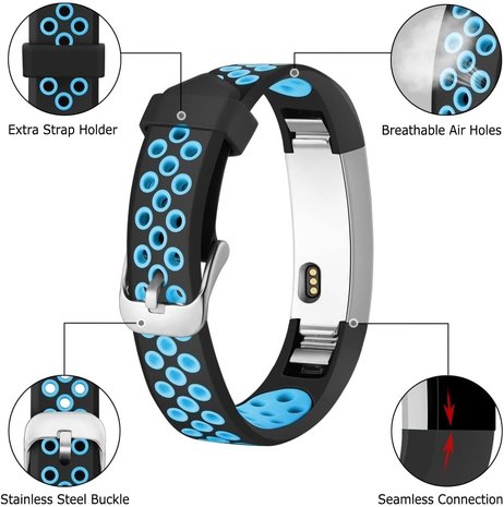 Strap-it Strap-it Bracelet sport Fitbit Alta HR (noir/bleu)