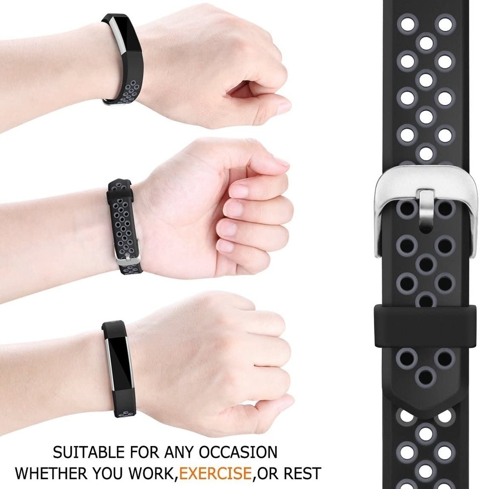 Strap-it Strap-it Bracelet sport Fitbit Alta HR (noir/gris)