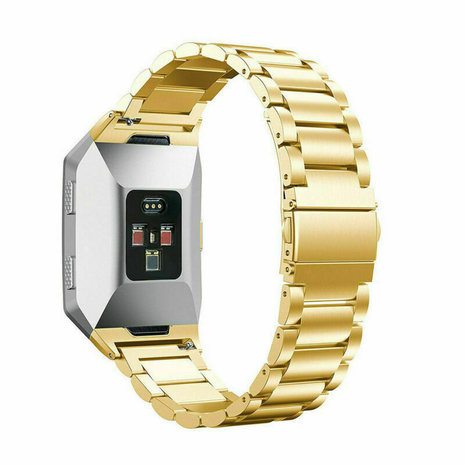 Strap-it Strap-it Bracelet acier Fitbit Ionic (or)