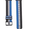 Strap-it Strap-it Bracelet à boucle en nylon Fitbit Sense (noir-blanc-bleu) Strap-it Strap-it Bracelet à boucle en nylon Fitbit Sense (noir-blanc-bleu)