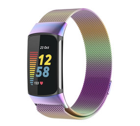 Strap-it Bracelet Milanais Fitbit Charge 5 (arc-en-ciel)